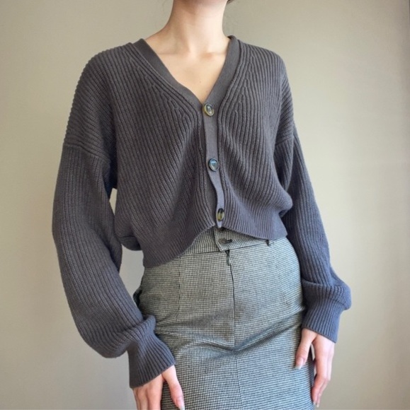 Cut Off Cropped Knit Sweaters